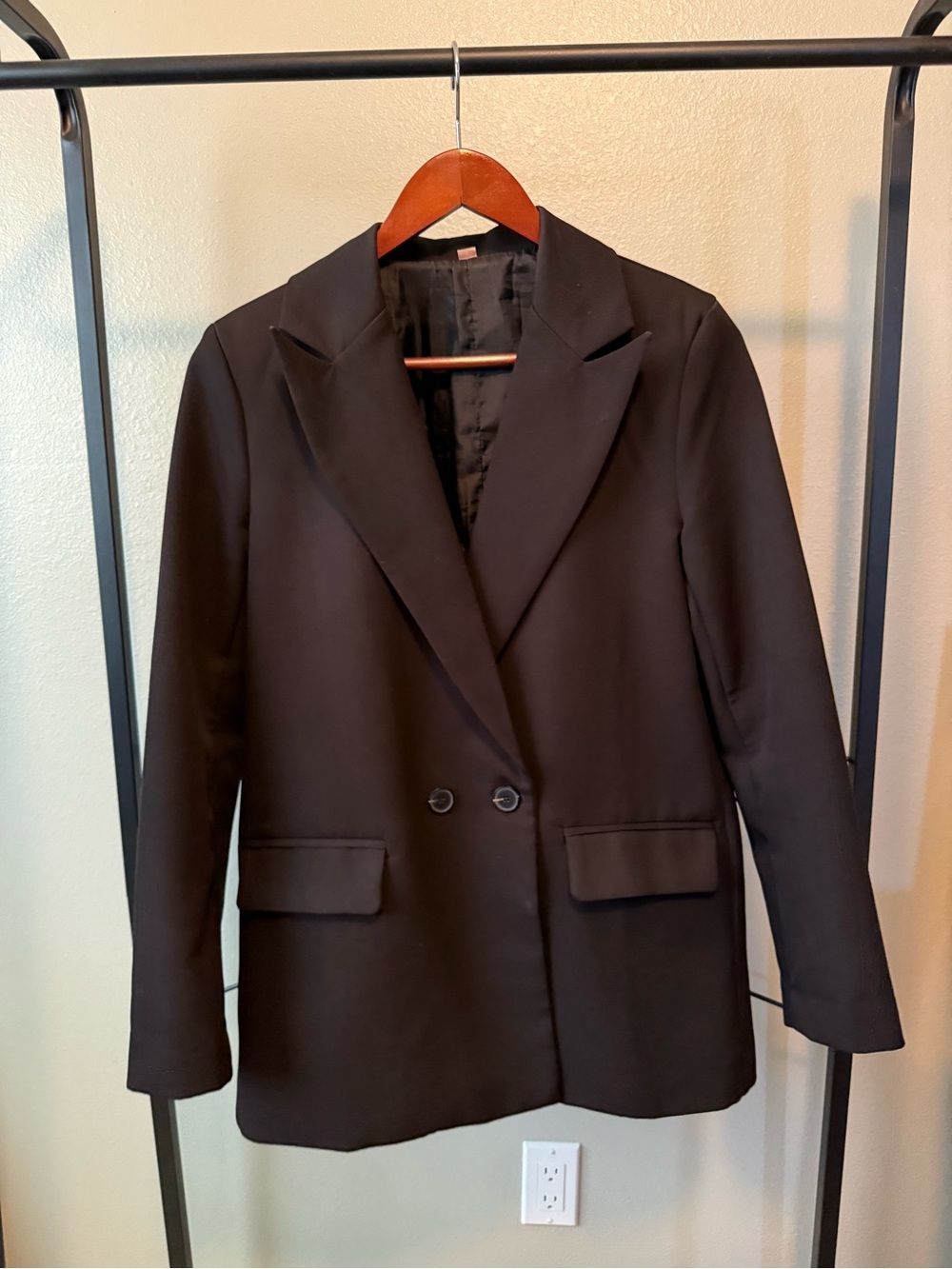 Women’s Black Double-Breasted Oversized Blazer